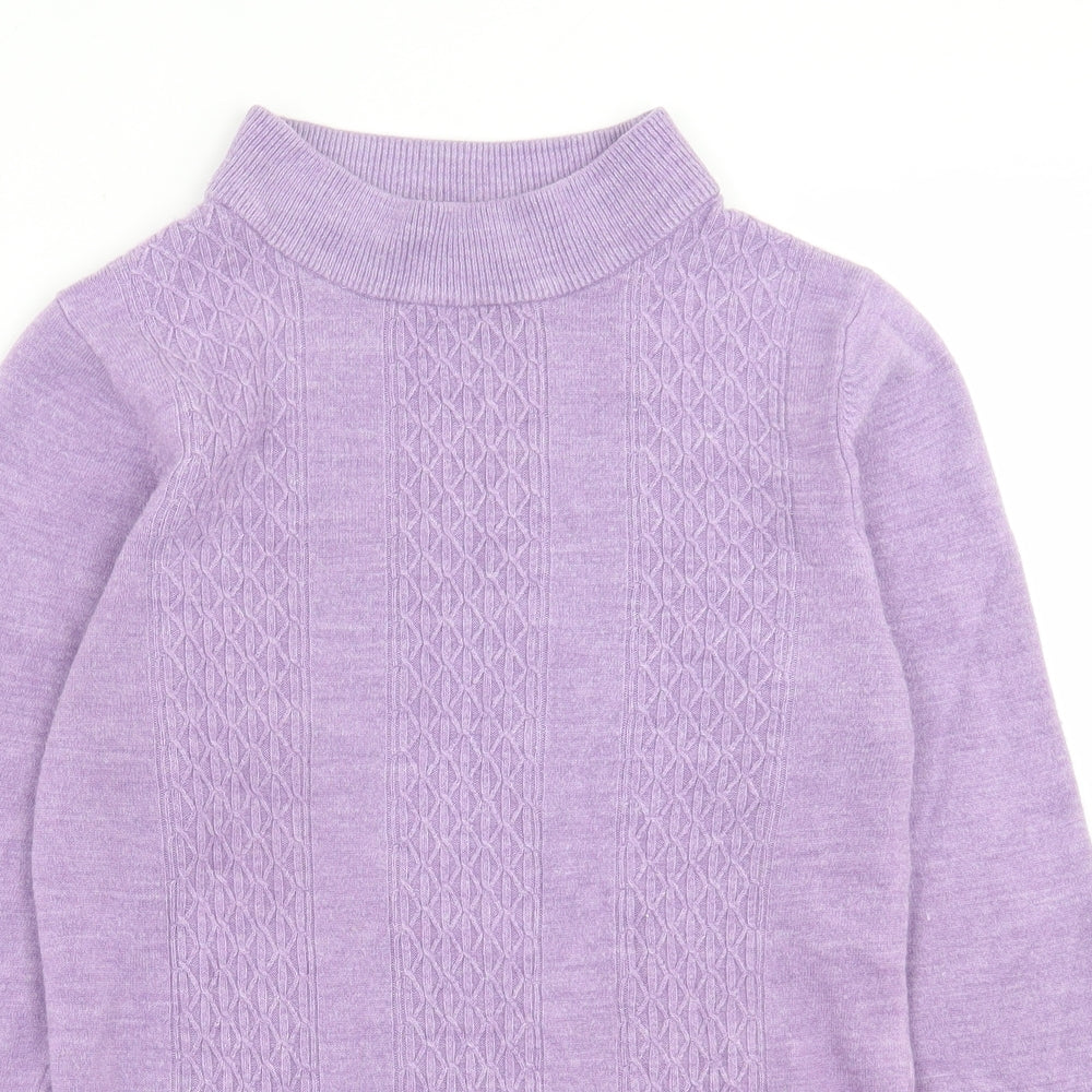 casamia Womens Purple Crew Neck  Acrylic Pullover Jumper Size S