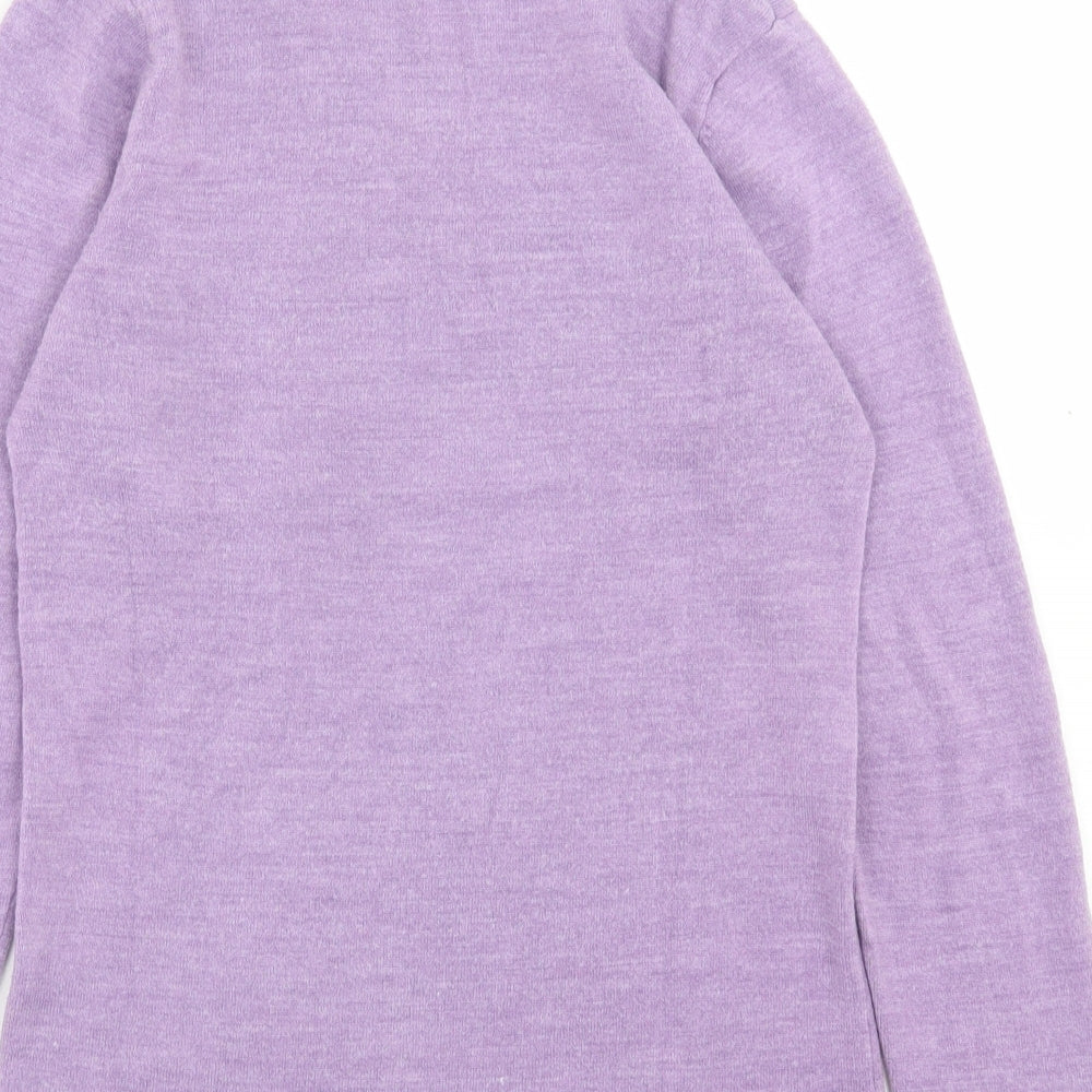 casamia Womens Purple Crew Neck  Acrylic Pullover Jumper Size S