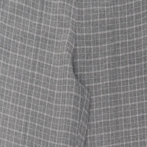 Preworn Womens Grey Plaid Polyester Trousers  Size 28 in L26 in Regular