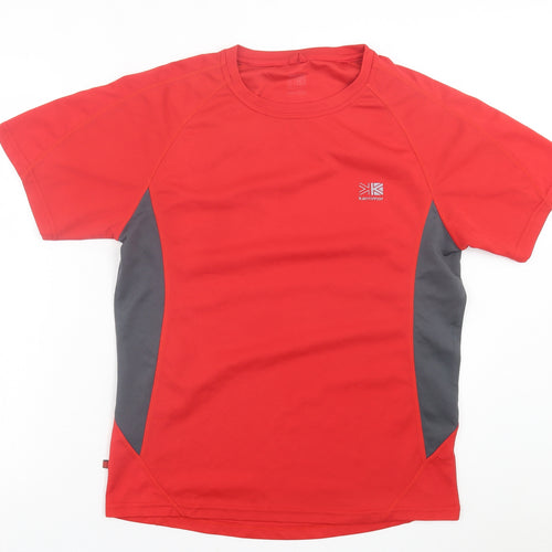 Karrimor Mens Red  Polyester Basic T-Shirt Size M Crew Neck Pullover