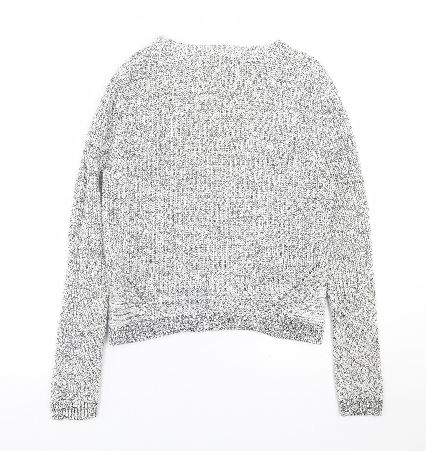 h7m Womens Grey Crew Neck  Cotton Pullover Jumper Size M