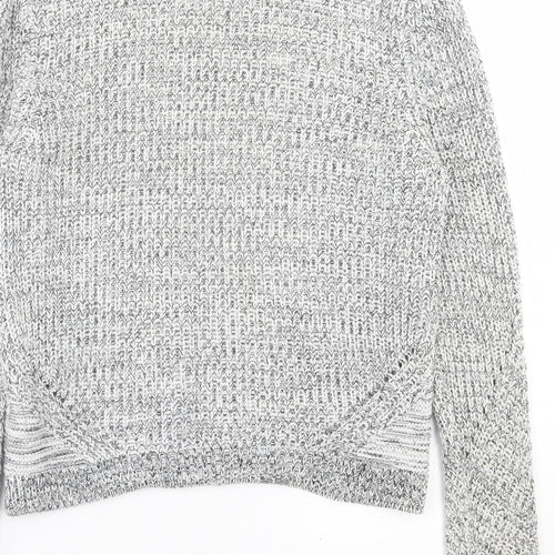 h7m Womens Grey Crew Neck  Cotton Pullover Jumper Size M