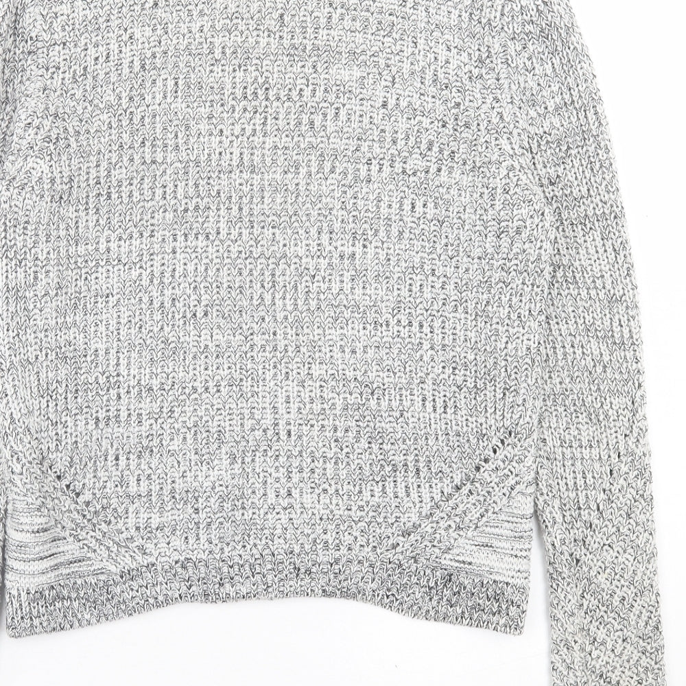 h7m Womens Grey Crew Neck  Cotton Pullover Jumper Size M