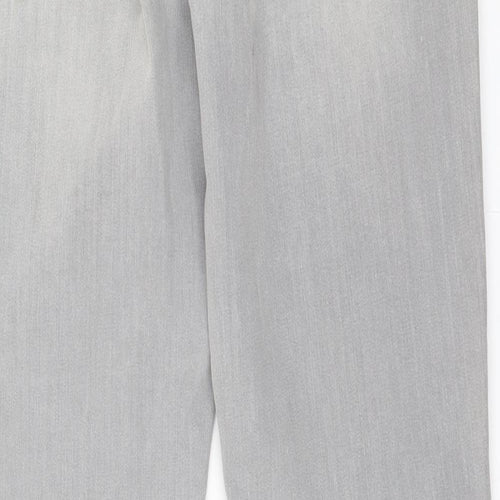 RJR.John Rocha Womens Grey  Cotton Straight Jeans Size 12 L30 in Regular Button
