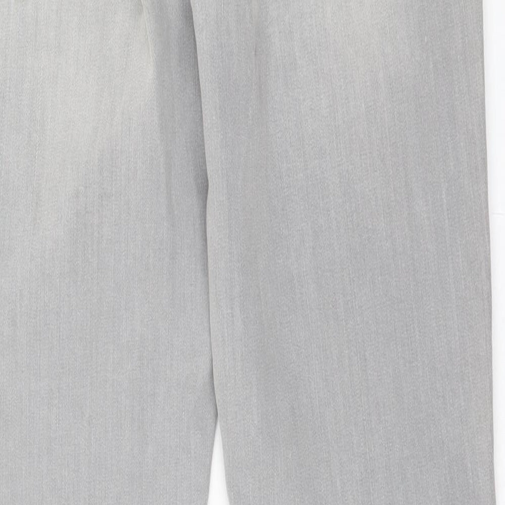 RJR.John Rocha Womens Grey  Cotton Straight Jeans Size 12 L30 in Regular Button
