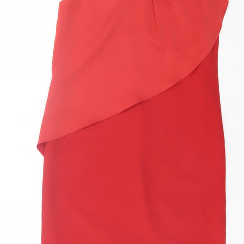 NEXT Womens Red  Polyester A-Line  Size 8  Crew Neck Button