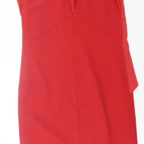NEXT Womens Red  Polyester A-Line  Size 8  Crew Neck Button