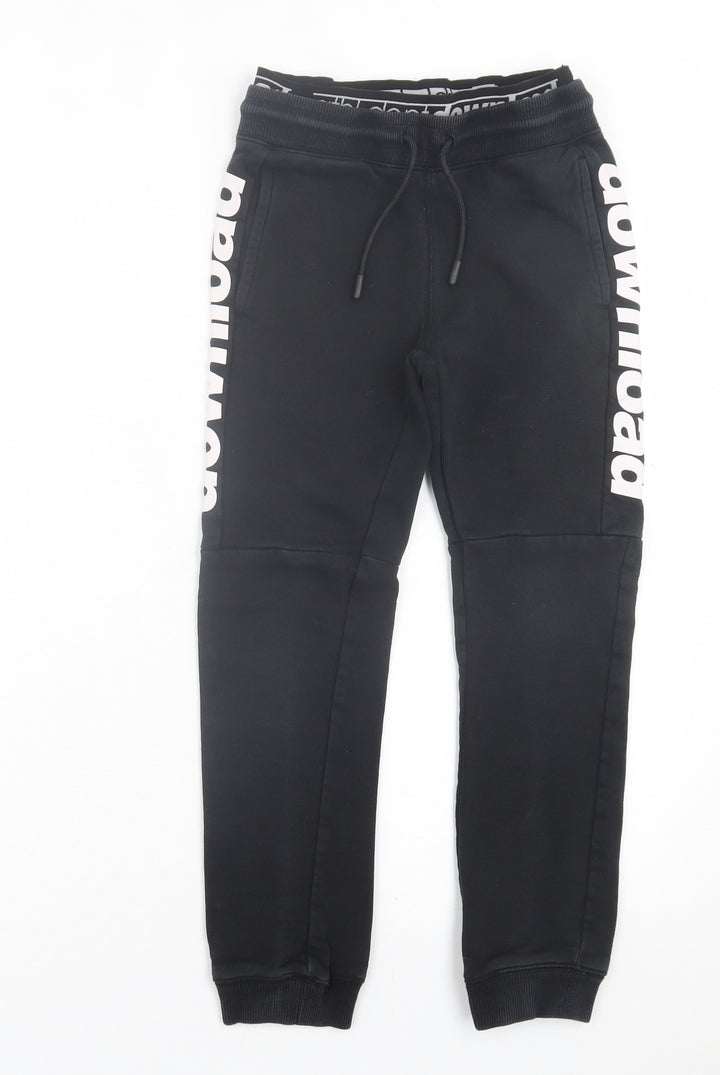 athletic dept Boys Black Cotton Jogger Trousers Size 9 Months Regular Tie