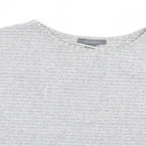 Primark Womens Grey  Polyester Basic T-Shirt Size S Crew Neck