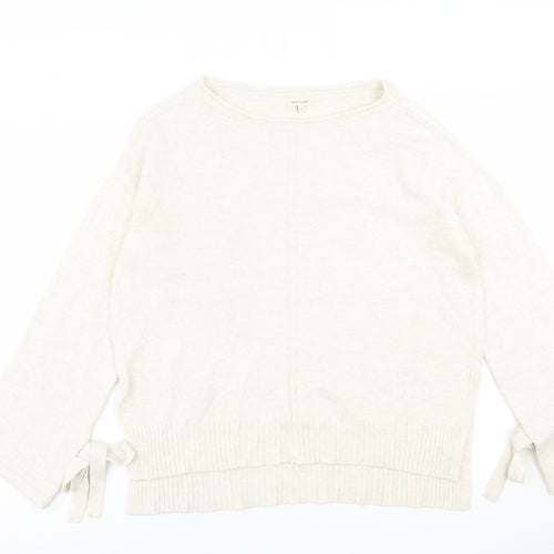 River Island Womens Beige Crew Neck  Acrylic Pullover Jumper Size S