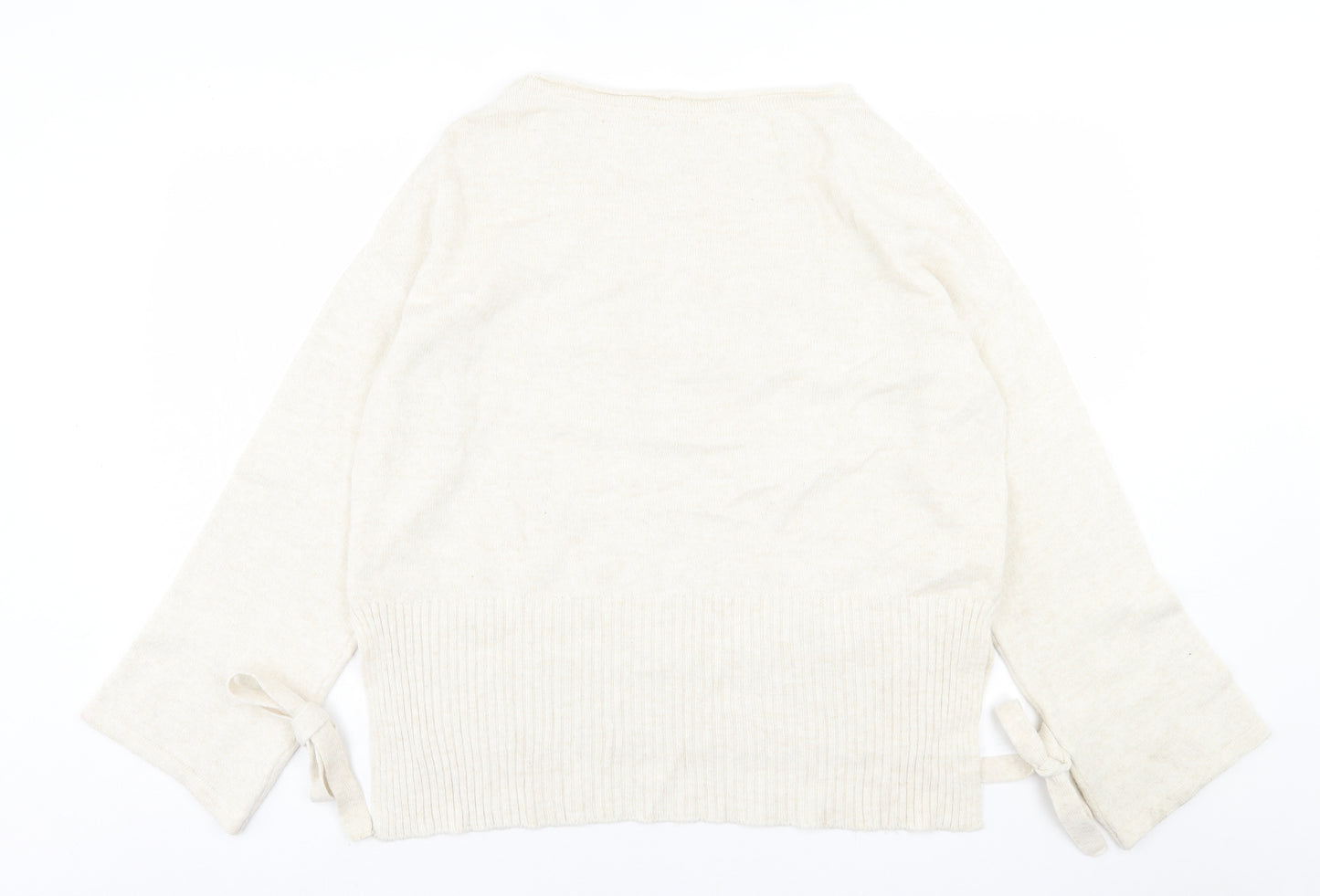 River Island Womens Beige Crew Neck  Acrylic Pullover Jumper Size S