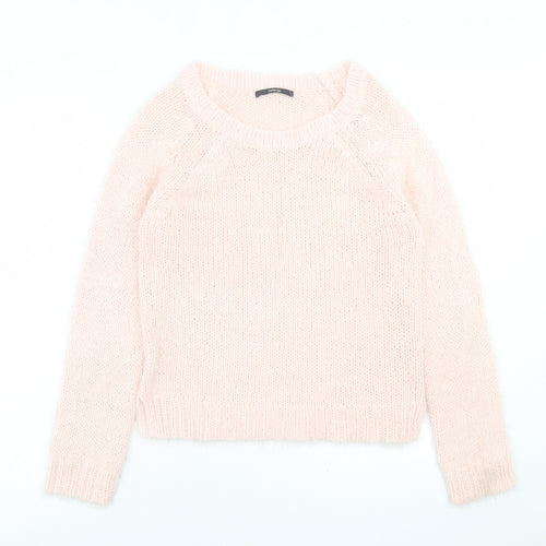 George Womens Pink Crew Neck  Acrylic Pullover Jumper Size 10