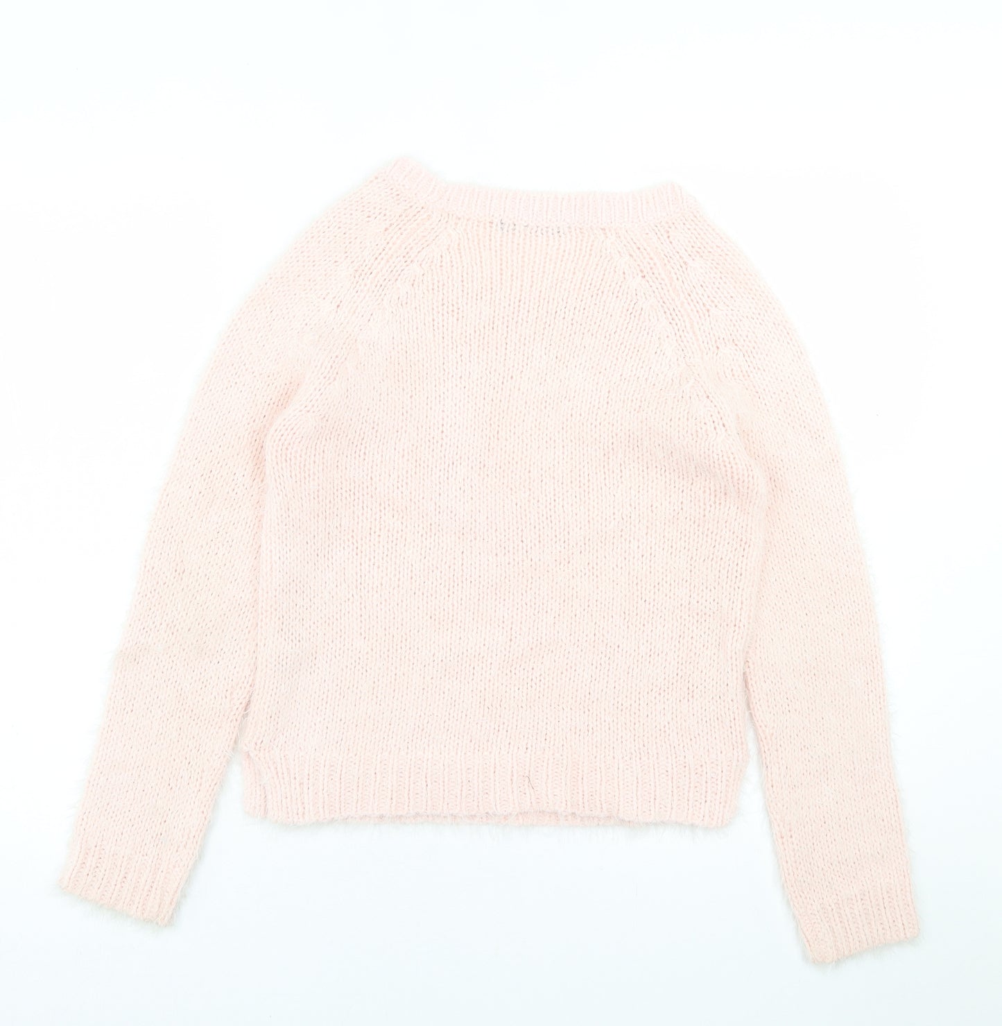 George Womens Pink Crew Neck  Acrylic Pullover Jumper Size 10