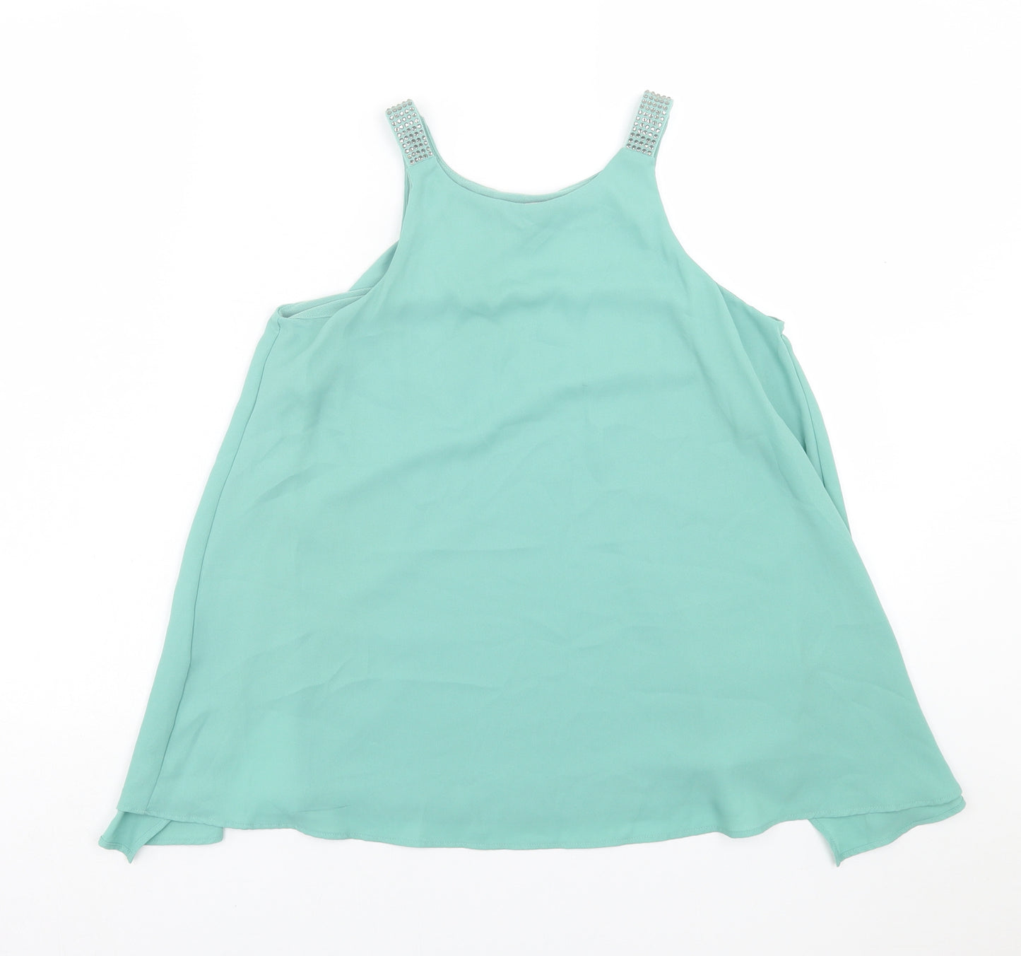 NEXT Womens Green  Polyester Basic Tank Size 6 Crew Neck