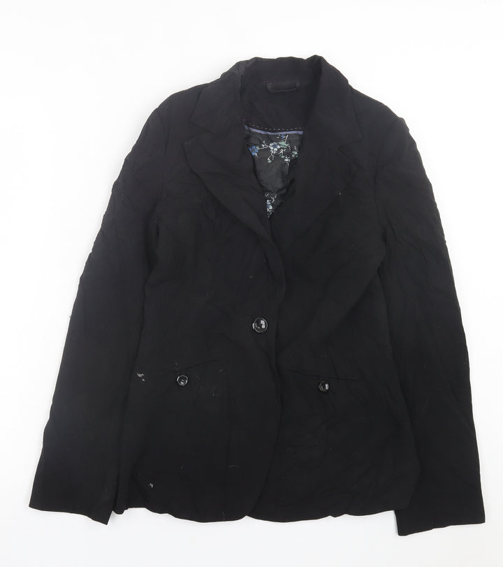 New Look Womens Black   Jacket Blazer Size 14  Button