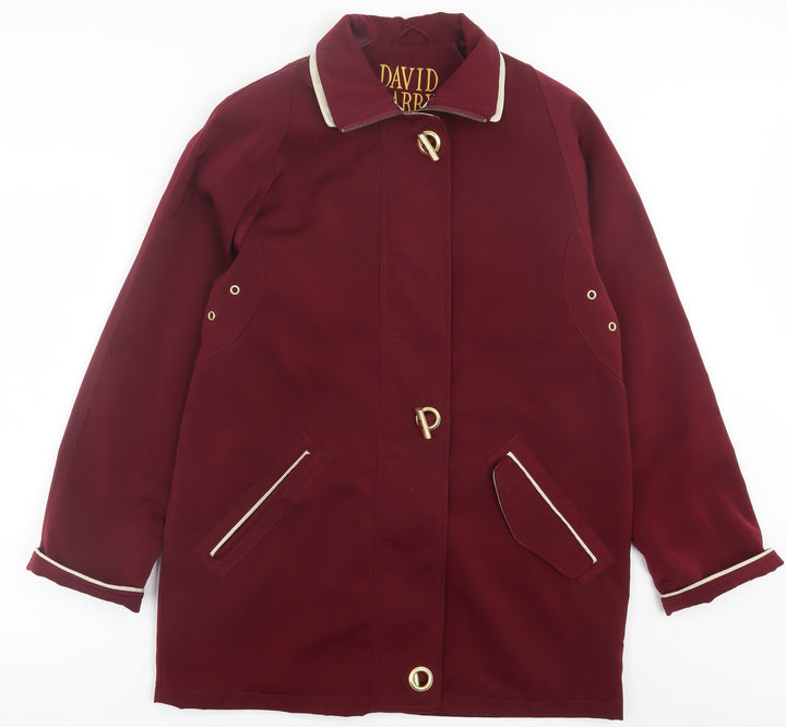 David Barry Womens Red   Jacket Coat Size 12  Zip