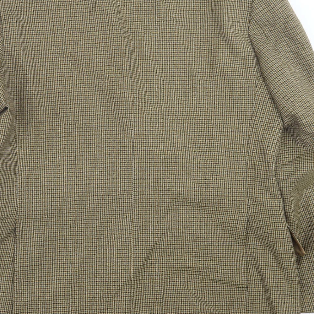 Lambourne Mens Brown Houndstooth Wool Jacket Suit Jacket Size 42
