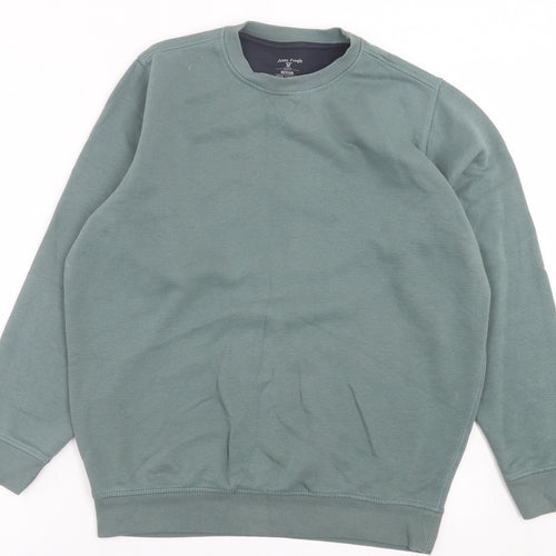 James Pringle Mens Green  Cotton Pullover Sweatshirt Size M