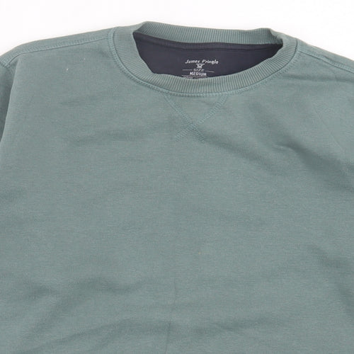 James Pringle Mens Green  Cotton Pullover Sweatshirt Size M