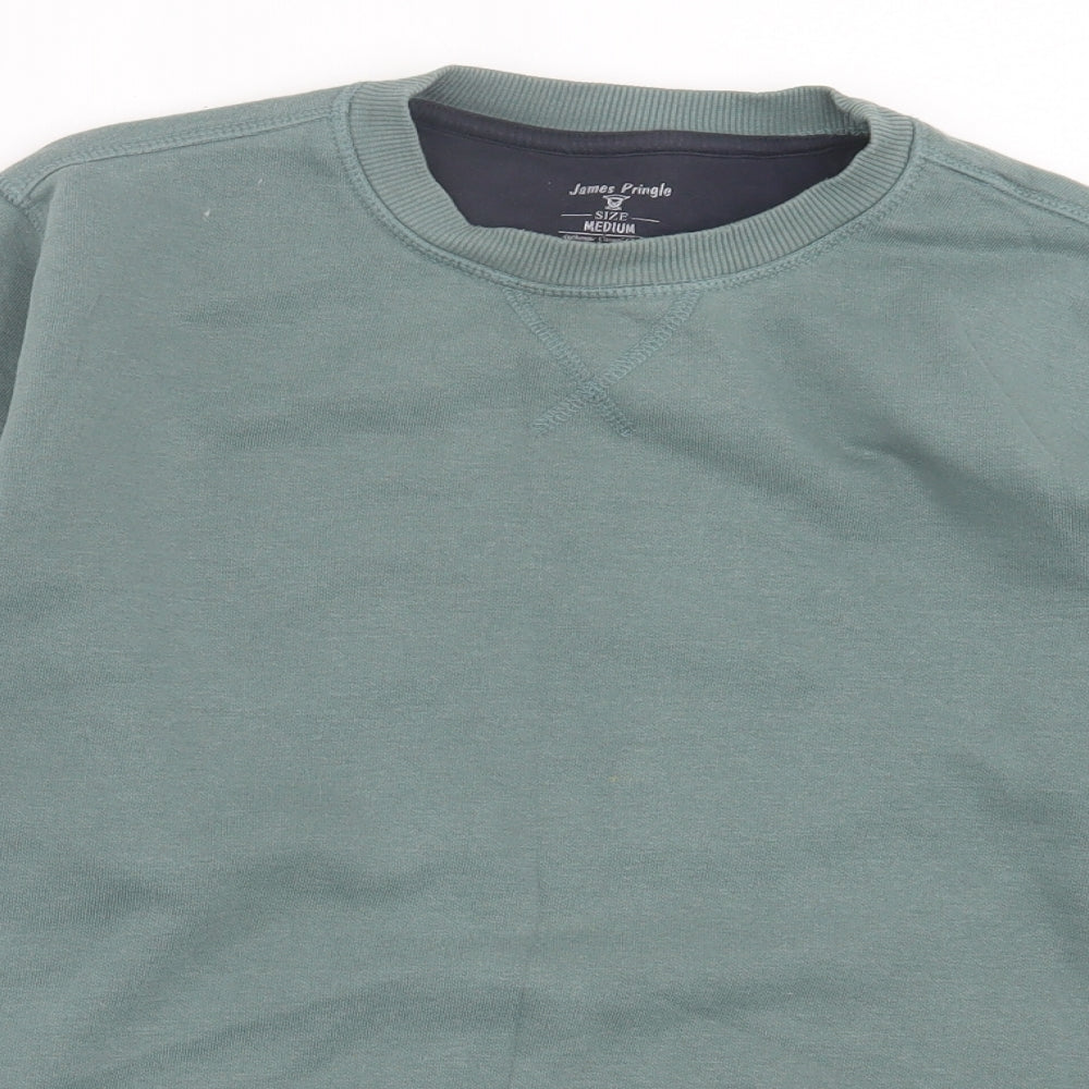 James Pringle Mens Green  Cotton Pullover Sweatshirt Size M