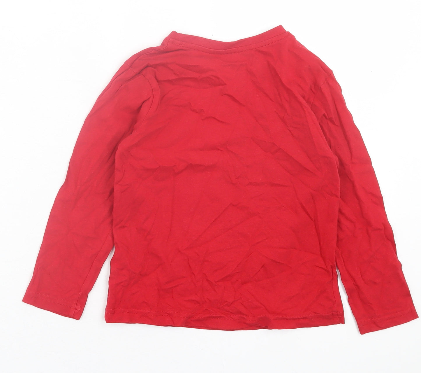 Primark Boys Red  Cotton Basic Casual Size 5-6 Years Crew Neck Pullover - Christmas Print