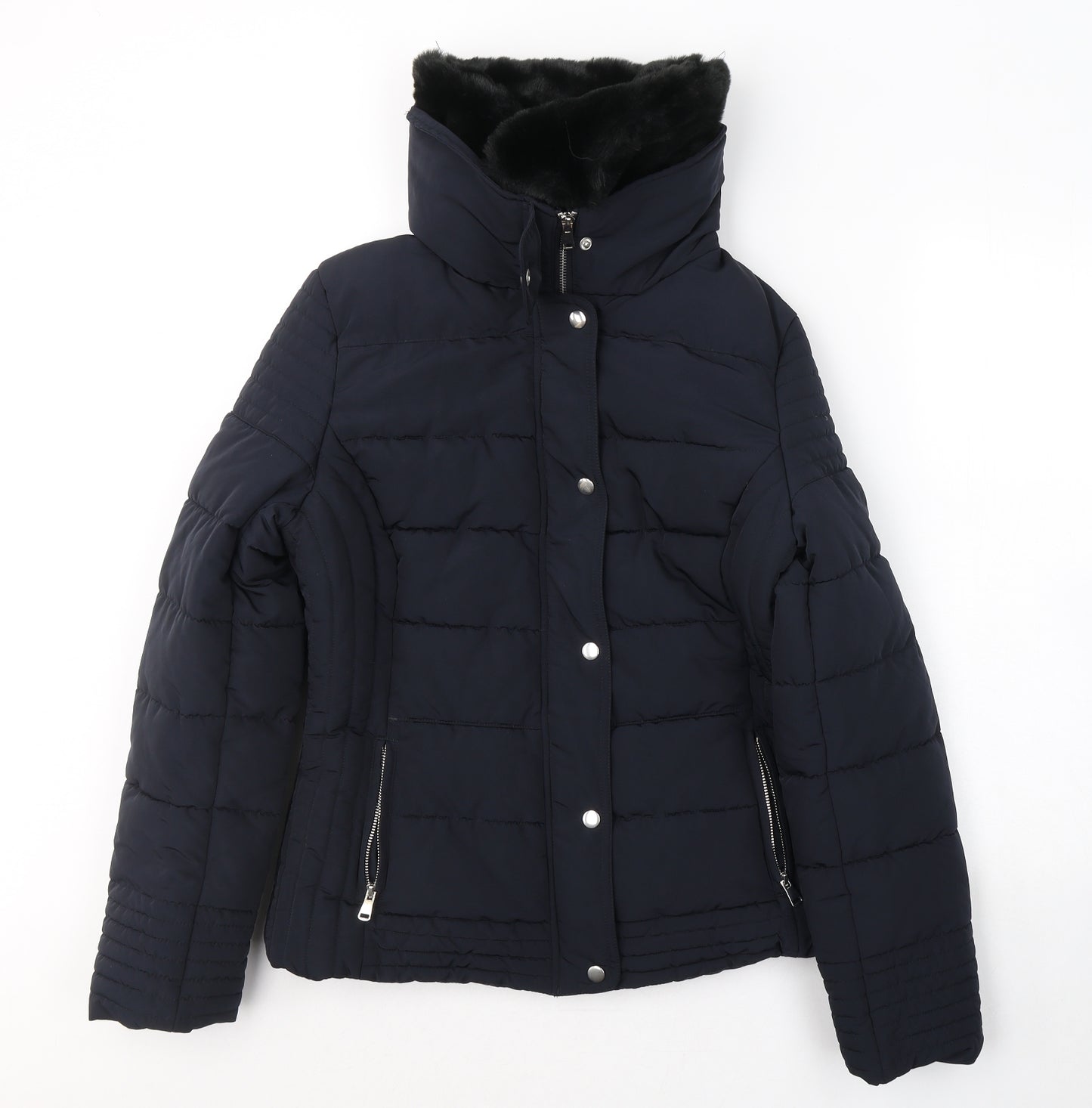 Dunnes Stores Womens Blue   Puffer Jacket Coat Size 14  Zip