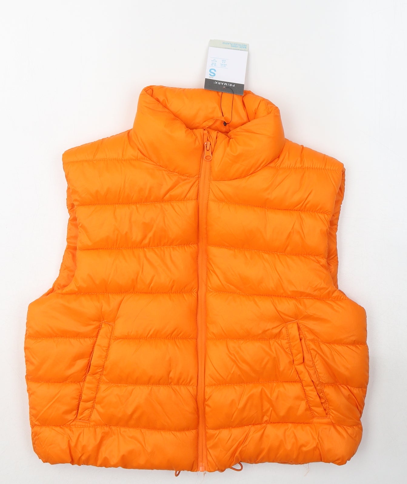 Primark Womens Orange   Gilet Jacket Size S  Zip - neon orange