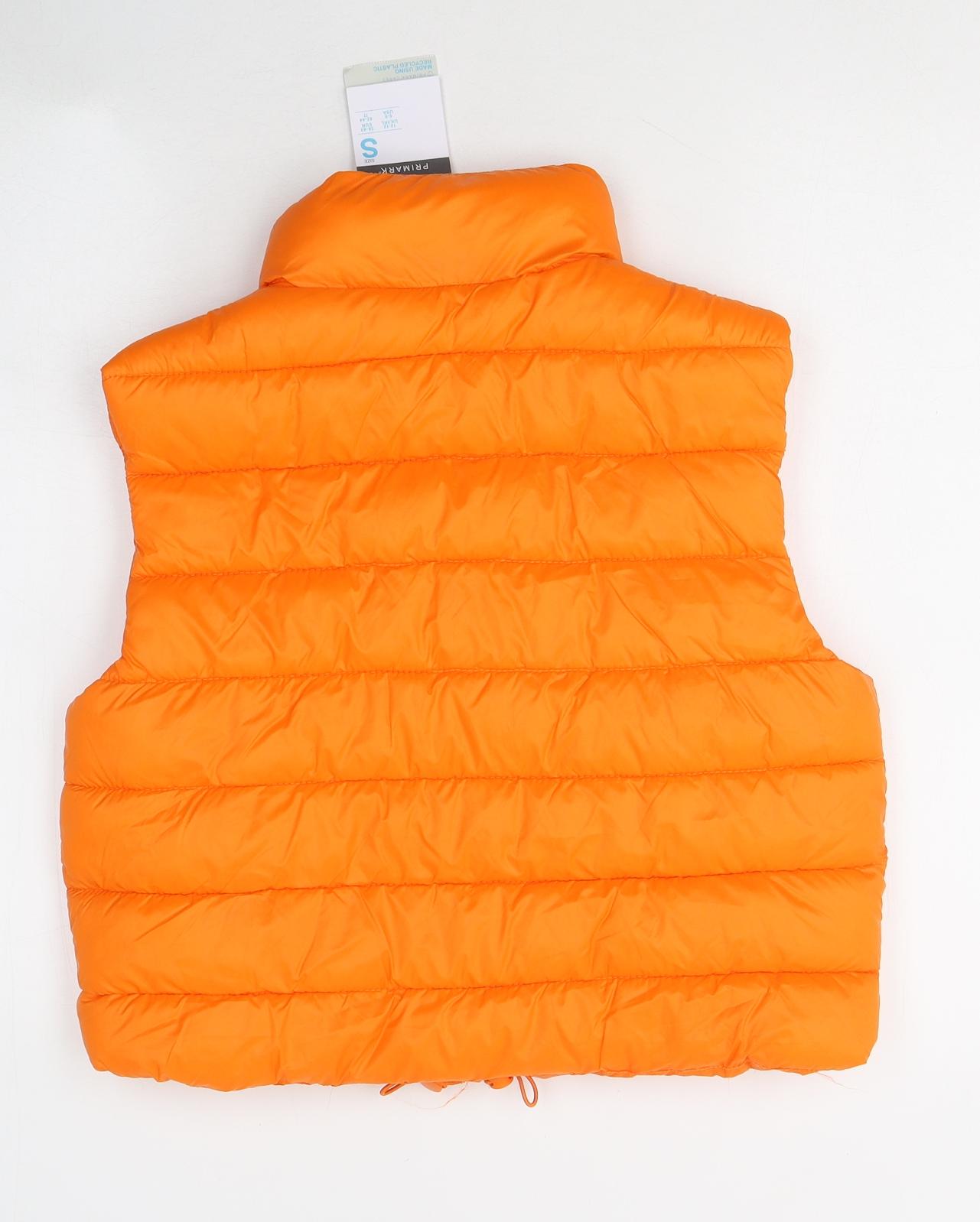 Primark Womens Orange   Gilet Jacket Size S  Zip - neon orange