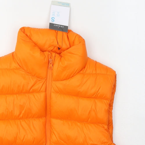 Primark Womens Orange   Gilet Jacket Size S  Zip - neon orange