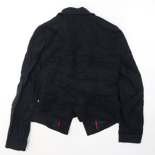 Monsoon Womens Black  Cotton Jacket Blazer Size 14
