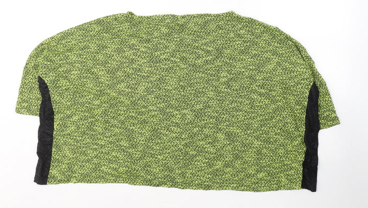 River Island Womens Green Viscose Jersey T-Shirt Size 10 Round Neck