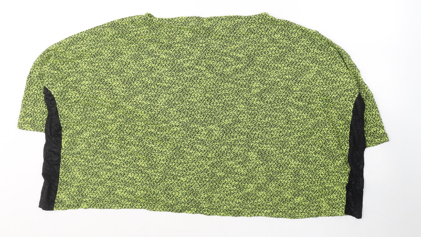 River Island Womens Green  Viscose Jersey T-Shirt Size 10 Round Neck
