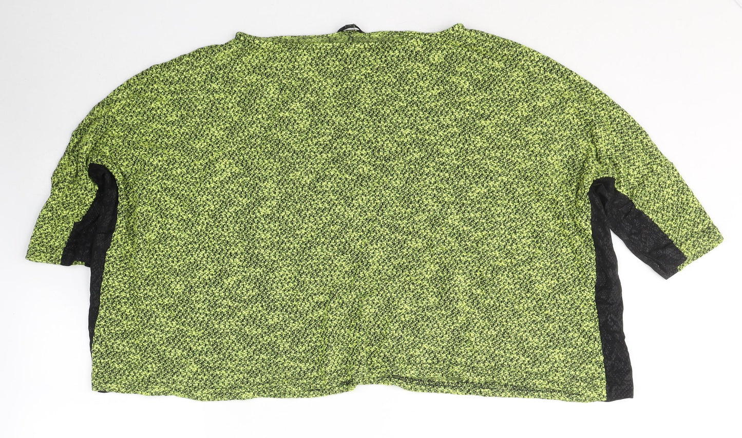 River Island Womens Green  Viscose Jersey T-Shirt Size 10 Round Neck