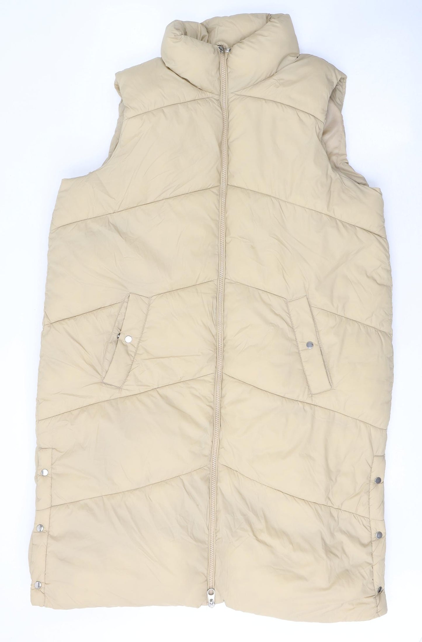 VERO MODA Womens Beige   Gilet Coat Size M  Zip
