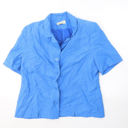 Isabelle Womens Blue  Polyester Basic T-Shirt Size 16 V-Neck