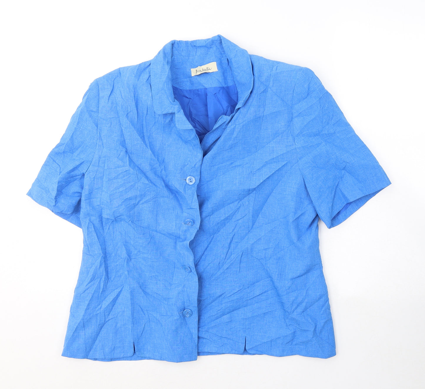 Isabelle Womens Blue  Polyester Basic T-Shirt Size 16 V-Neck