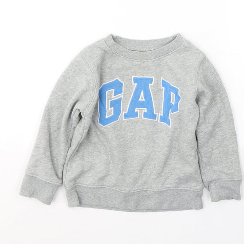 Gap Boys Grey  Cotton Pullover Sweatshirt Size 2 Years  Pullover