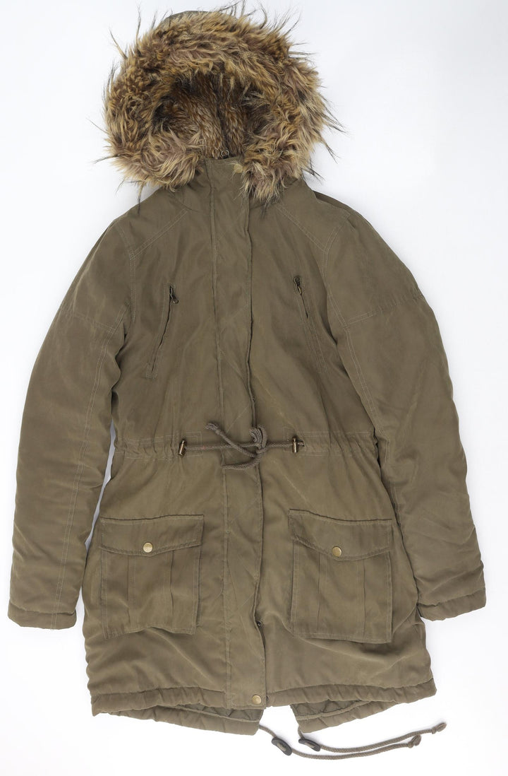 Perisian Womens Green   Trench Coat Coat Size 10  Zip