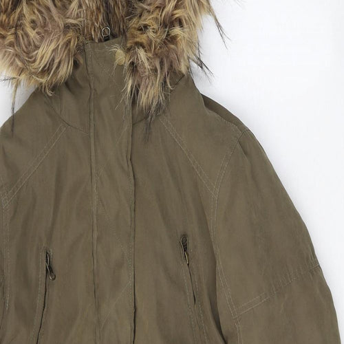 Perisian Womens Green   Trench Coat Coat Size 10  Zip