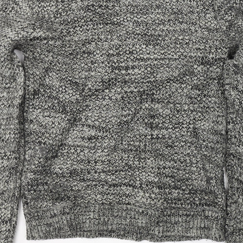 Label Lab Mens Grey Round Neck  Acrylic Pullover Jumper Size S