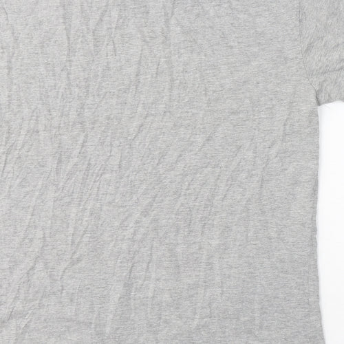 New Look Womens Grey  Cotton Basic T-Shirt Size 10 Round Neck