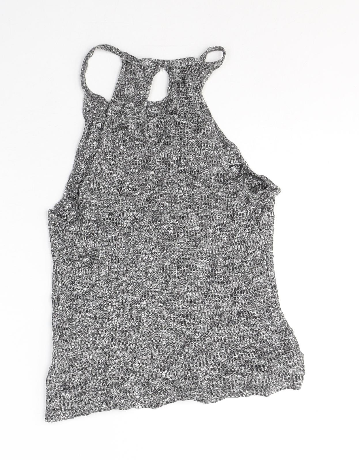 Atmosphere Womens Grey  Acrylic Basic T-Shirt Size 14 Round Neck