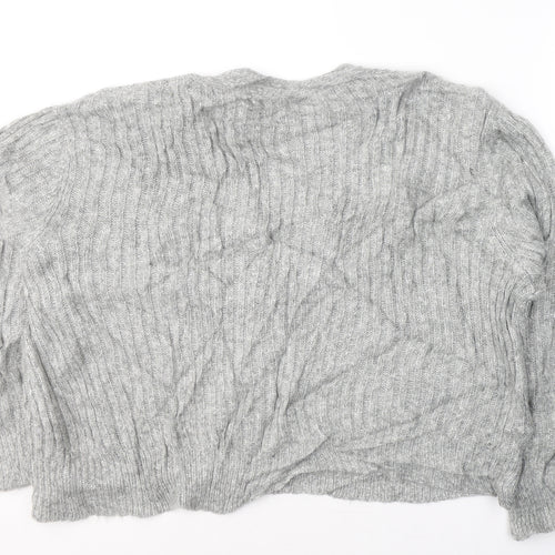Marks and Spencer Womens Grey V-Neck  Acrylic Cardigan Jumper Size XL