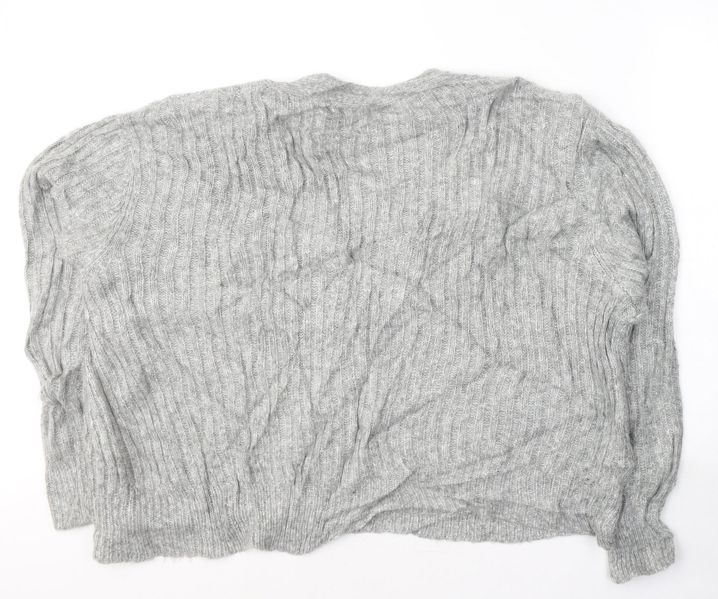 Marks and Spencer Womens Grey V-Neck  Acrylic Cardigan Jumper Size XL