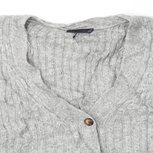 Marks and Spencer Womens Grey V-Neck  Acrylic Cardigan Jumper Size XL