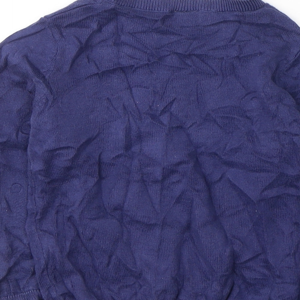 TU Girls Blue Round Neck  Cotton Cape Jumper Size 2-3 Years  Button