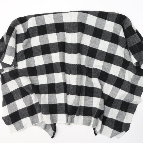 New Look Womens Grey V-Neck Check Acrylic Cardigan Jumper One Size