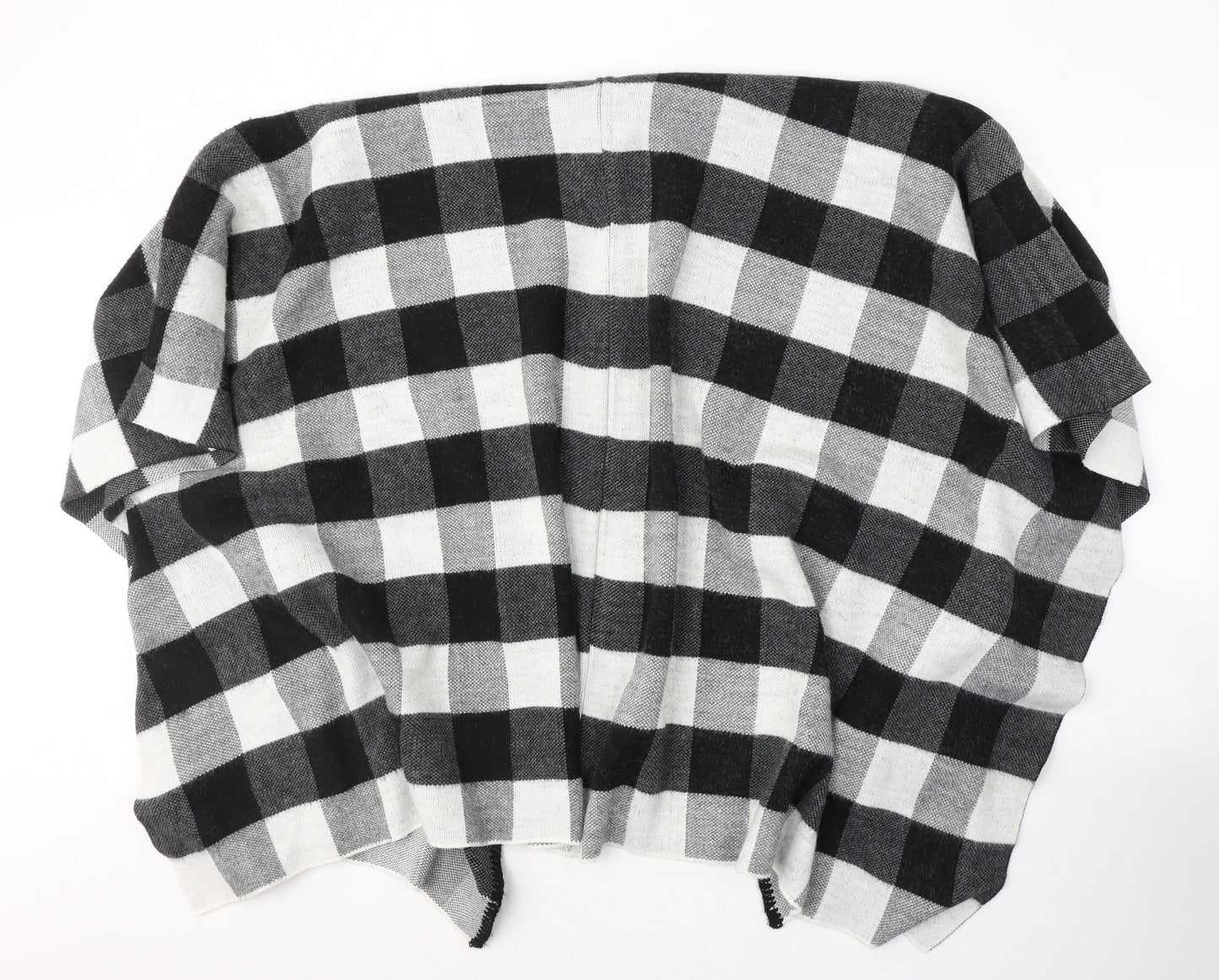 New Look Womens Grey V-Neck Check Acrylic Cardigan Jumper One Size