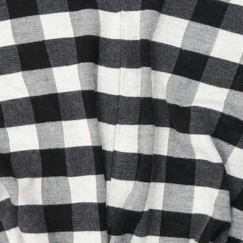 New Look Womens Grey V-Neck Check Acrylic Cardigan Jumper One Size