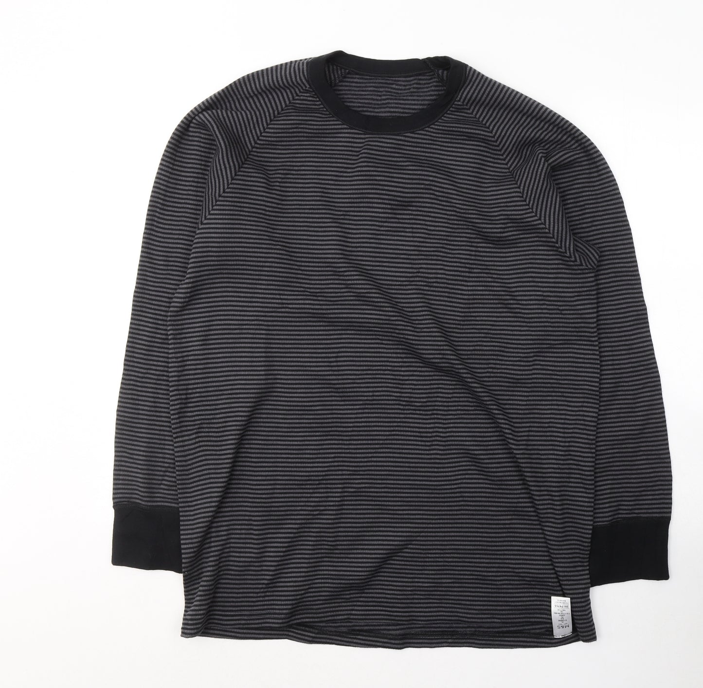 Marks and Spencer Mens Grey Round Neck  Cotton Pullover Jumper Size XL